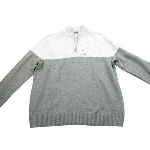 Sonoma Goods For Life Sweater Mens 2XL Gray Beige Ribbed Hem Super Soft 1/4 Zip